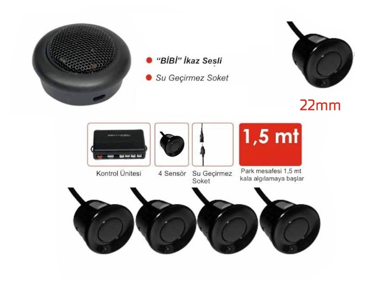 Sentinel Bip Ses İkazlı Park Sensörü - Siyah 22 mm - Park Sensörü - Görsel 2