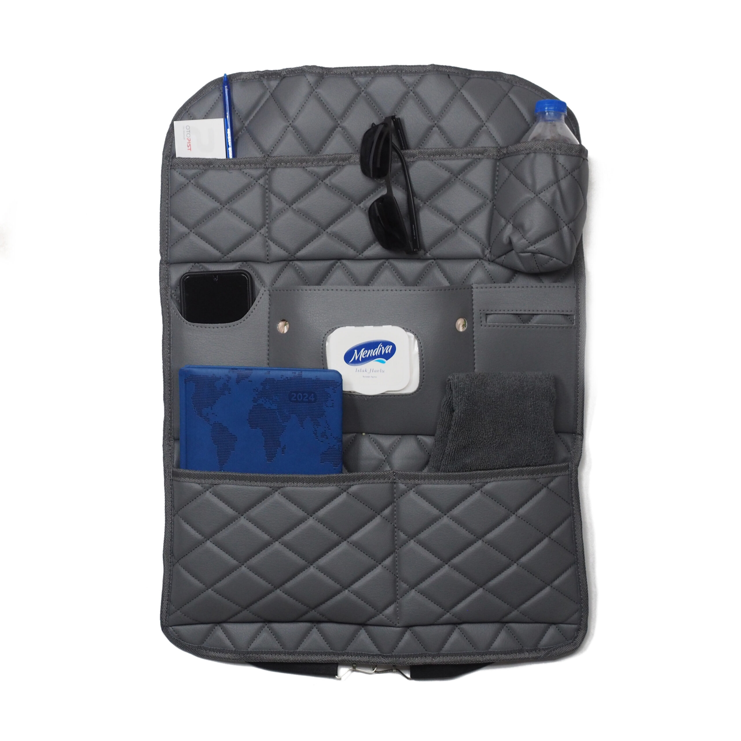 Wimbledon Oto Koltuk Arkası Düzenleyici Nakışlı Deri Organizer 44 X 62 CM / 1 Adet | OTOPIST koltuk-arkasi-organizer - Wimbledon Oto Koltuk Arkası Düzenleyici Nakışlı Deri Organizer 44 X 62 CM / 1 Adet