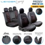 binek - Leader Prosev Velur & Deri Fermuarlı / Universal Oto Koltuk Kılıfı