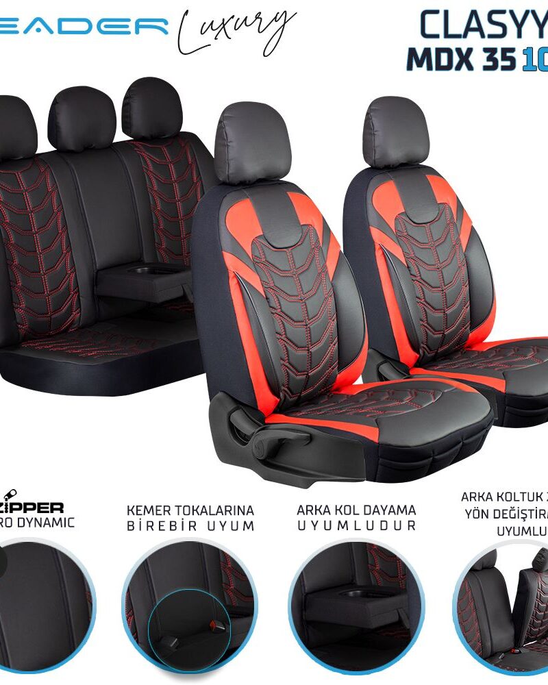 binek - Leader CLASYY NAKIŞLI KOMPLE DERİ / Universal Oto Koltuk Kılıfı