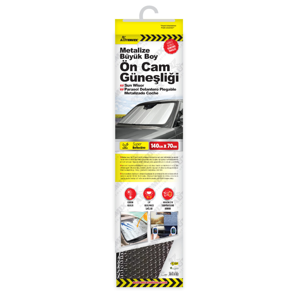 On-guneslik - Automix Metalize Güneşlik Büyük Boy / 70X140 Cm | OTOPIST