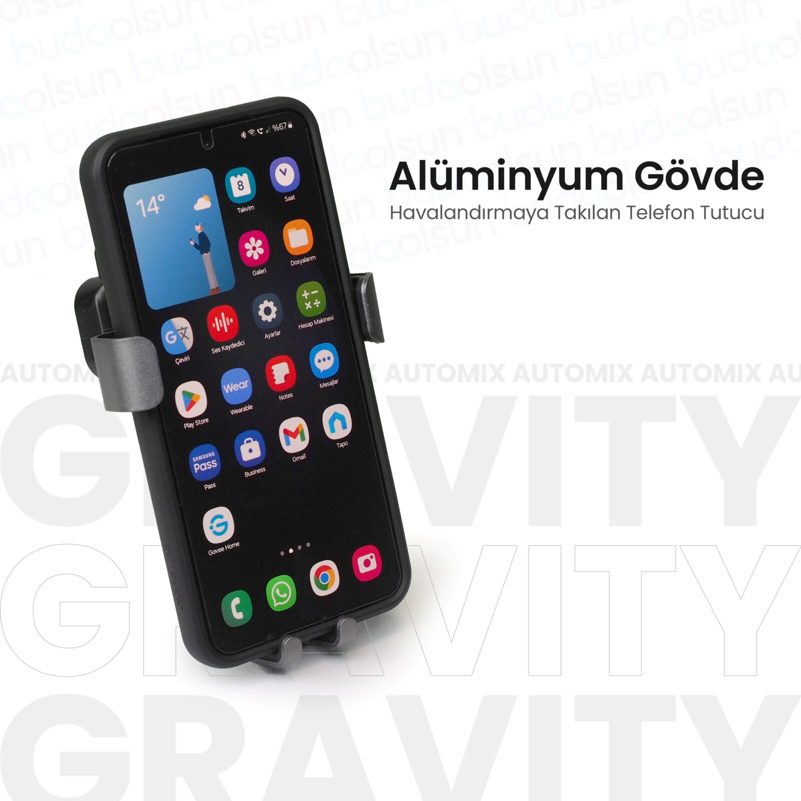 telefon tutucu - Automix Gravity 3 Kollu Pratik Klimaya Geçme Telefon Tutucu