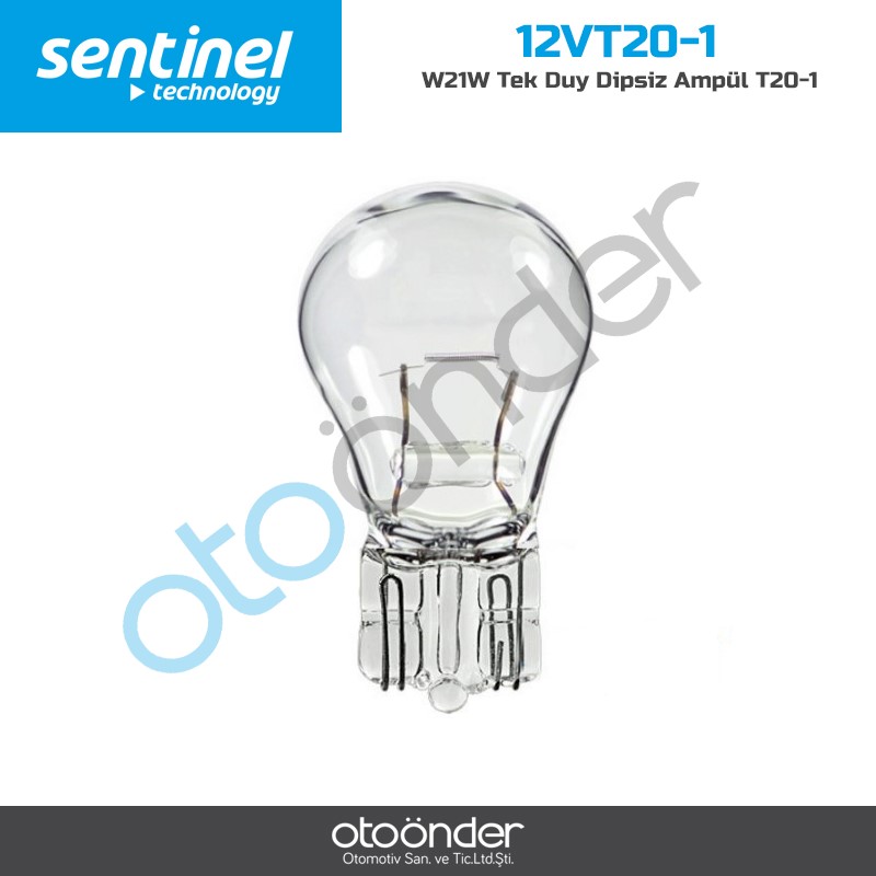 araç ampulü - Sentinel W21W Tek Duy Dipsiz Ampül T20-1