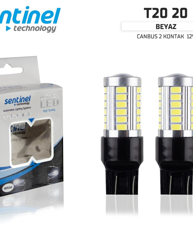 direksiyon kılıfı - Sentinel CANBUS T20 BEYAZ LED AMPÜL ÇİFT DUY