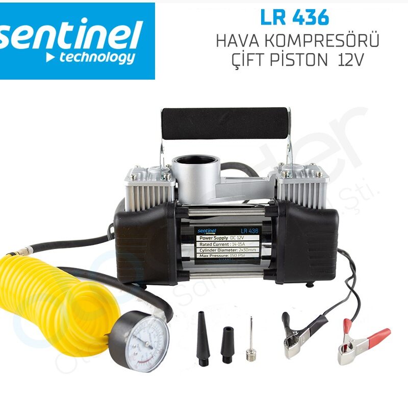 Kompresor - Sentinel Çift Piston Metal Gövde Hava Kompresörü | OTOPIST