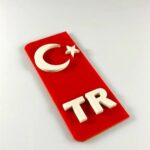 oto aksesuar - Araç Plakalık Kırmızı Tr Yazısı 2Li
