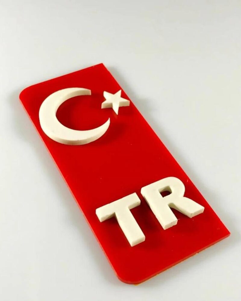 oto aksesuar - Araç Plakalık Kırmızı Tr Yazısı 2Li