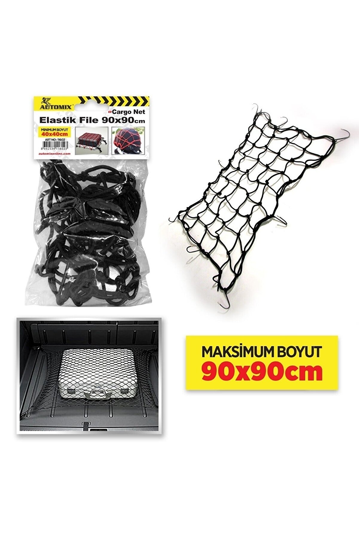 Automix 40X40 90X90 Elastik Bagaj Filesi | OTOPIST direksiyon kılıfı - Automix 40X40 90X90 Elastik Bagaj Filesi