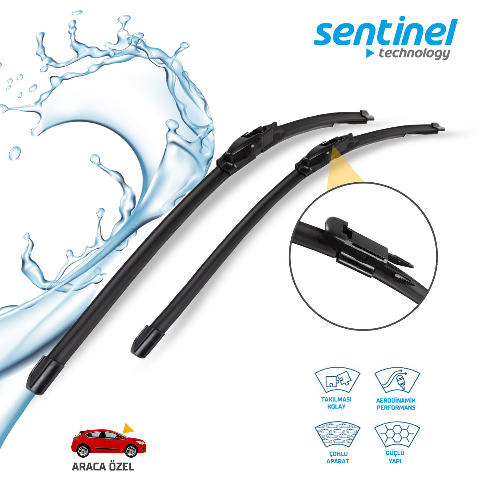 araç sileceği - Sentinel ÖN Silecek Takım - Tourneo Connect 2013 / Transıt Connect 2013 / 760mm 760mm