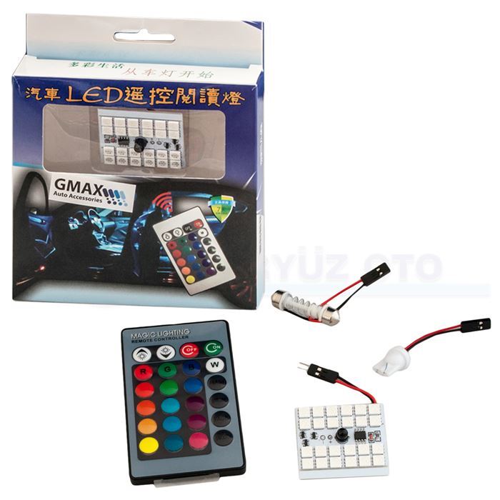 oto aksesuar - Ampul Led Kumandalı Sofit 7 Renk