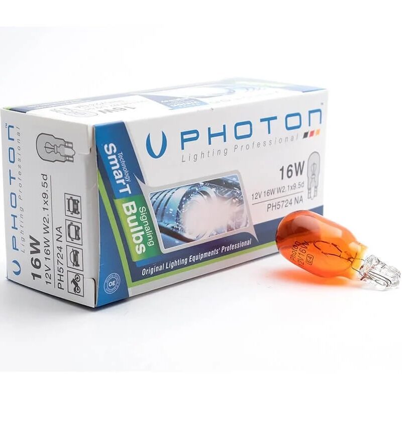 araç ampulü - Photon 12V 16W T15 Tip Dipsiz Ampul Turuncu / 1 Adet