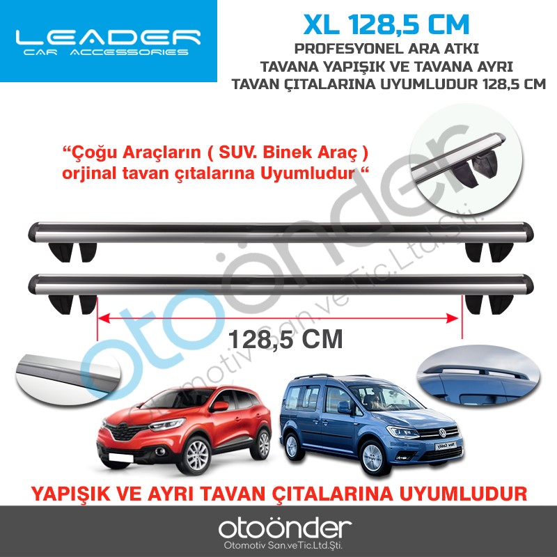 Port-bagaj - Leader Profesyonel Ara Atkı Tavana Yapışık Pençe 128.5Cm | OTOPIST