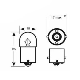 araç ampulü - Photon 12V 10W Ba15S Ry10W Turuncu Ampul / 1 Adet