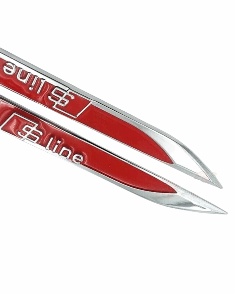 direksiyon kılıfı - Nikel Kırmızı Gümüş S Line Bıçak Model Oto Arma Sticker