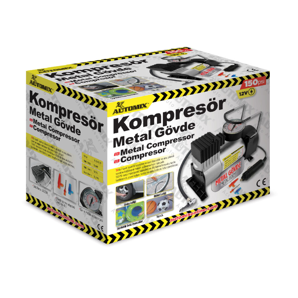 Kompresor - Automix Metal Araç Lastik Hava Kompresörü | OTOPIST