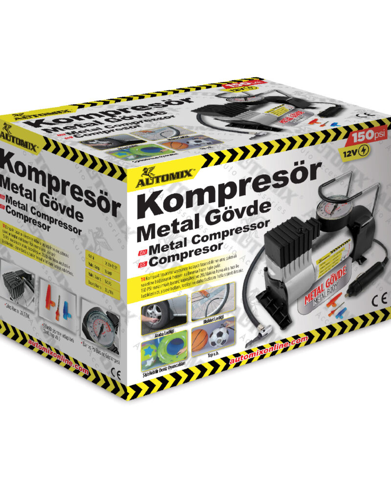 Kompresor - Automix Metal Araç Lastik Hava Kompresörü | OTOPIST