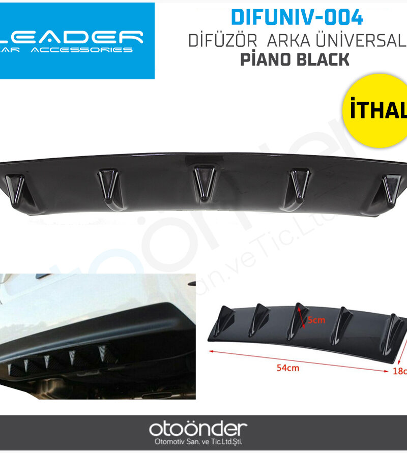 Difuzor - Difüzör Arka Üniversal Piano Black İthal | OTOPIST
