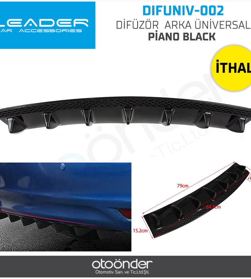 Difuzor - Difüzör Arka Üniversal Piano Black İthal | OTOPIST