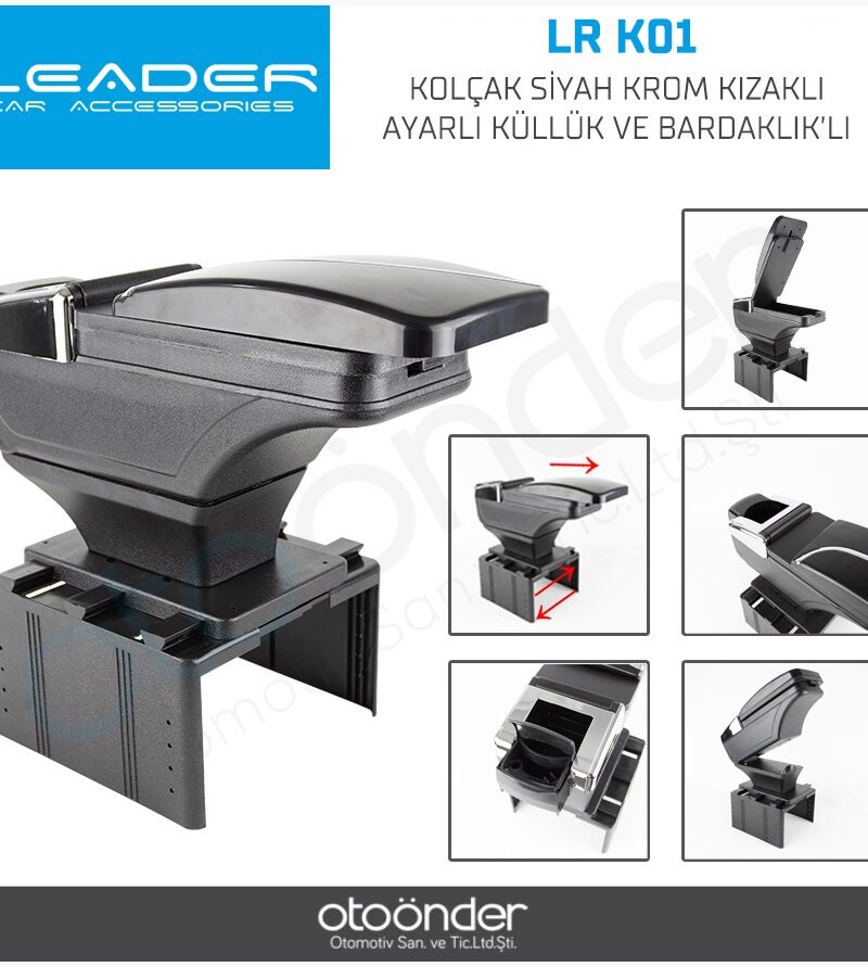 kolcak - Leader Kolçak Siyah Krom Kızaklı Küllük Bardaklıklı