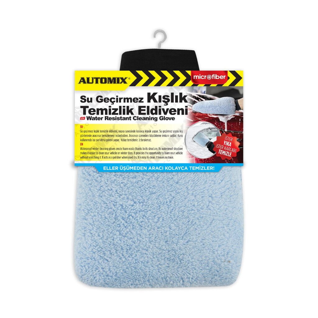Mikrofiber-bez - Automix Su Geçirmez Köpürtme Ve Parlatma Eldiveni - Araç Yıkama Eldiveni | OTOPIST