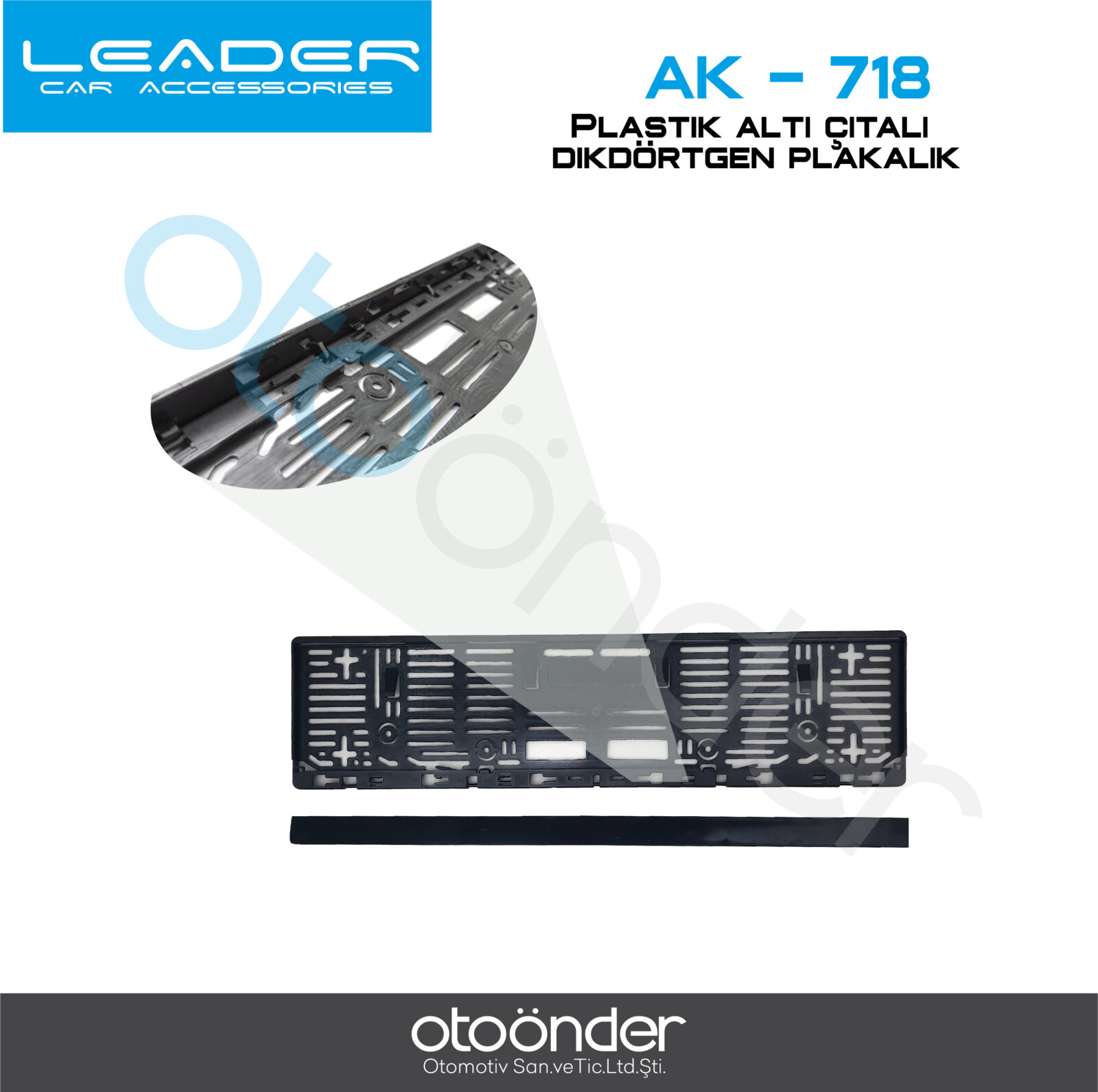 direksiyon kılıfı - Plaka Altlığı ÇITALI DİKDÖRTGEN PLASTİK 54X14 Cm / 1 Adet