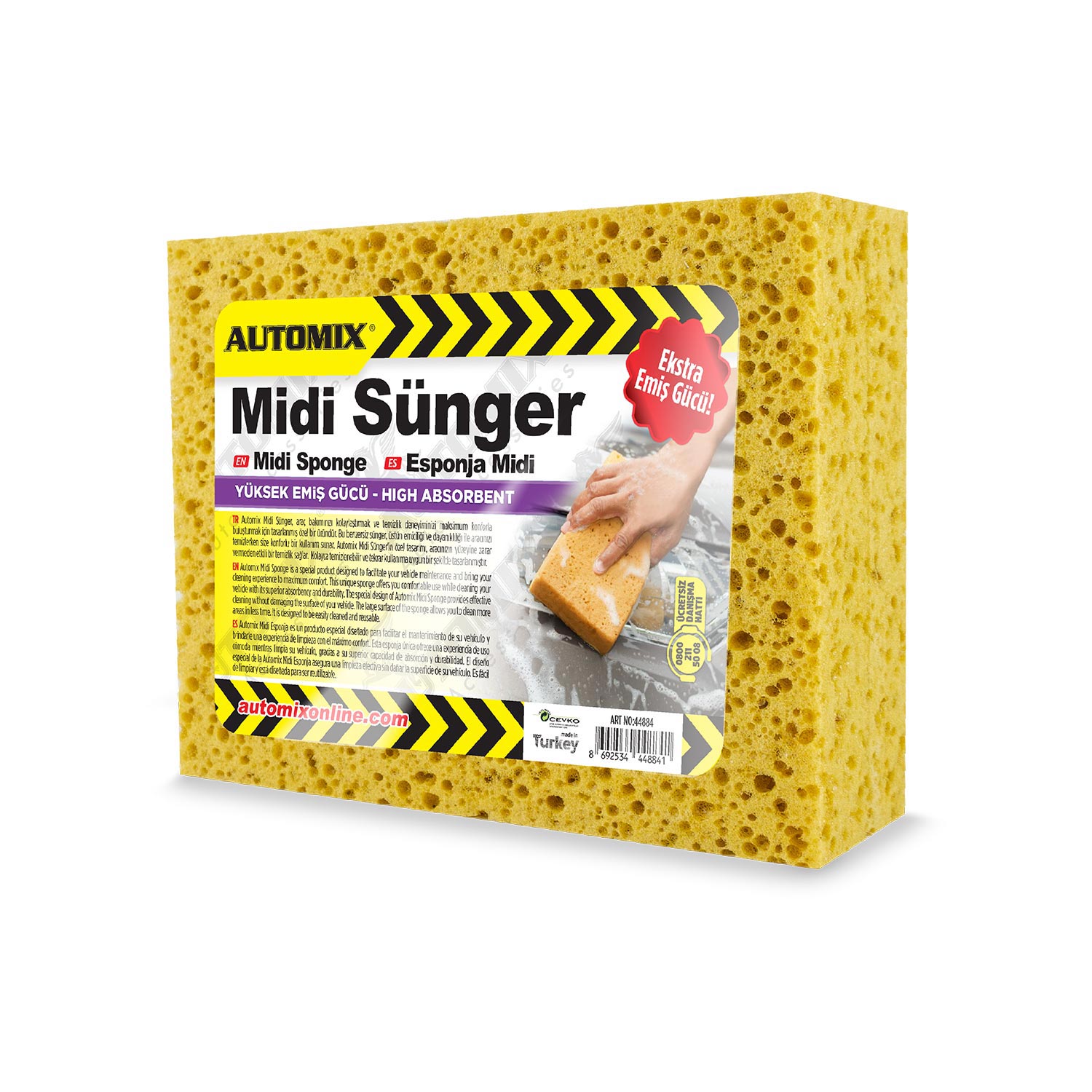 Automix Midi Sünger 16X12X6 Cm | OTOPIST direksiyon kılıfı - Automix Midi Sünger 16X12X6 Cm