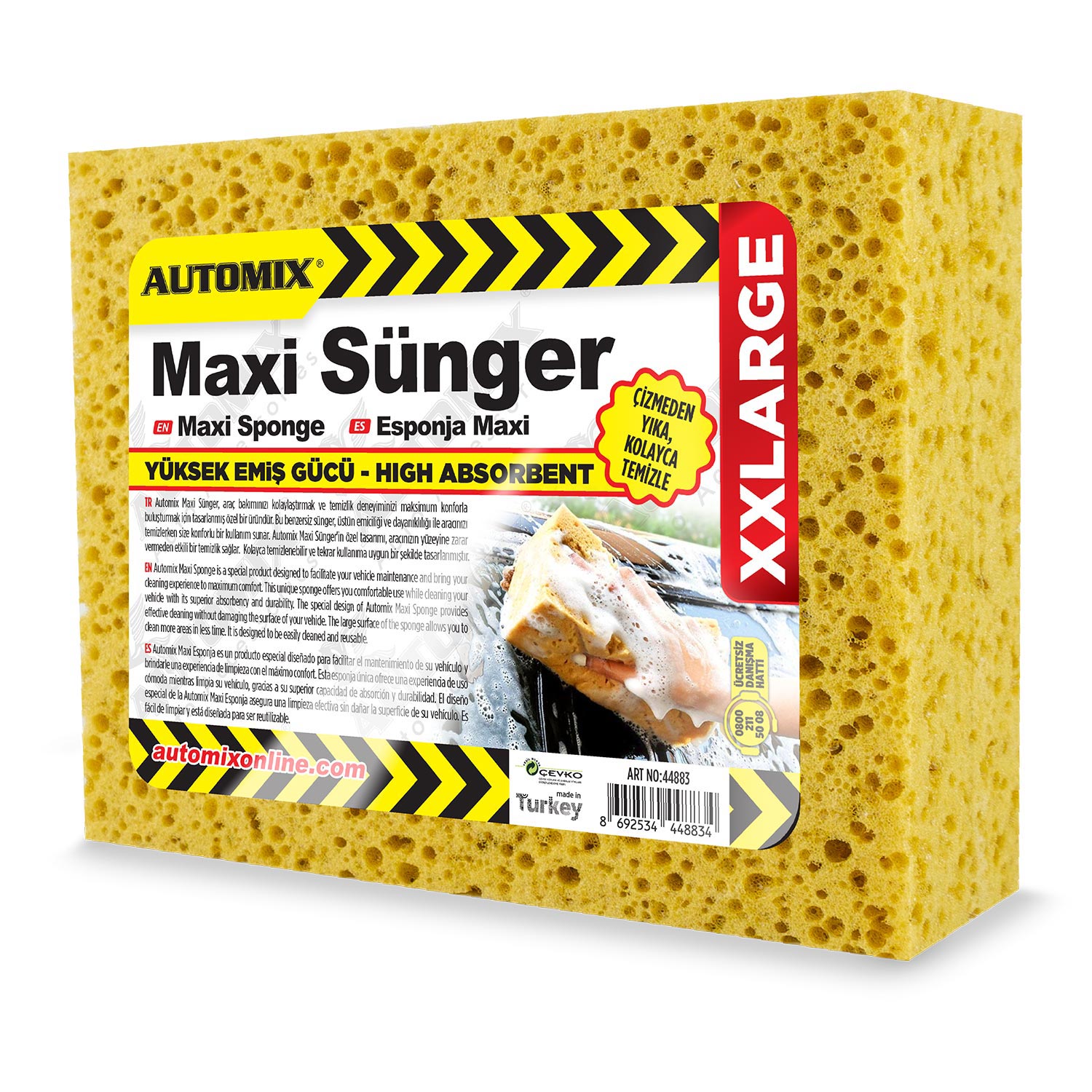 Automix Maxi Sünger 18 X 14 X 6,5 Cm | OTOPIST direksiyon kılıfı - Automix Maxi Sünger 18 X 14 X 6,5 Cm