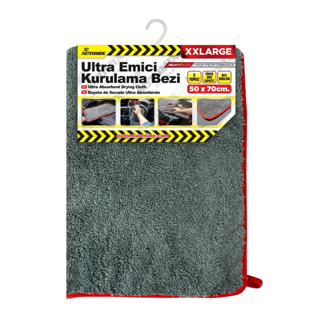 Mikrofiber-bez - Automix Ultra Emici Gri Kurulama Bezi Çift Kat- 50x70 | OTOPIST