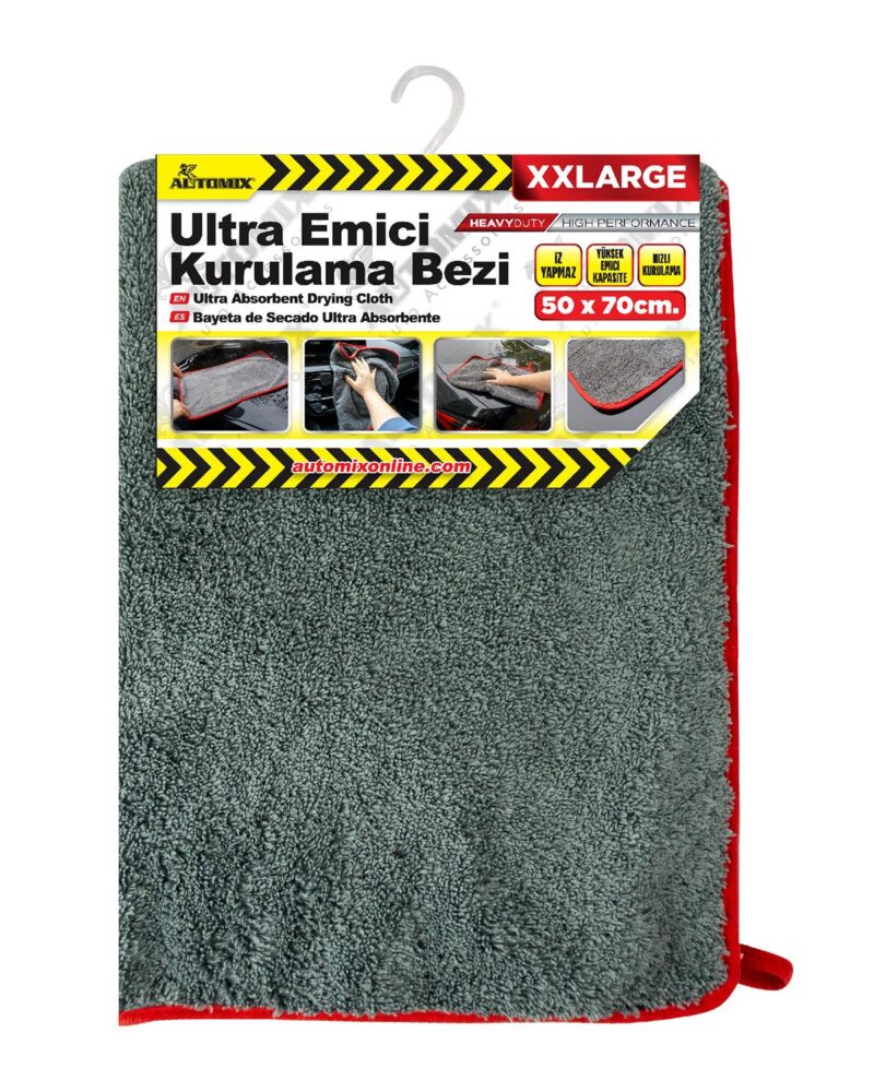 Mikrofiber-bez - Automix Ultra Emici Gri Kurulama Bezi Çift Kat- 50x70 | OTOPIST