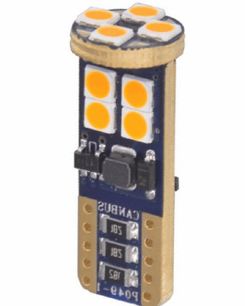 park-led - T10 Dipsiz Canbuslu Park Ampulü 12 Ledli Turuncu