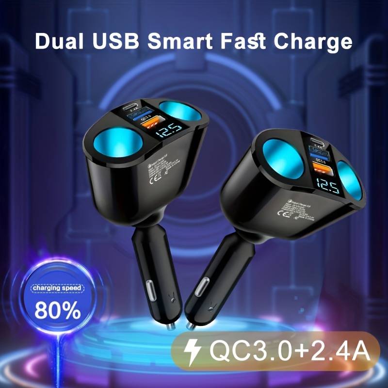 cakmaklik-sarj-aleti - Hızlı QC3.0 Şarj Cihazı Çok Fonksiyonlu Çift USB Mobil Telefon PD Şarj
