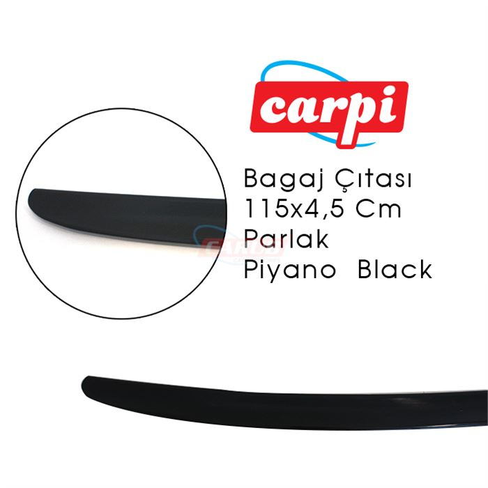 Bagaj-citasi - 125X4.5 cm Ergonomik Bıyık Bagaj Çıtası Spoiler SİYAH | OTOPIST