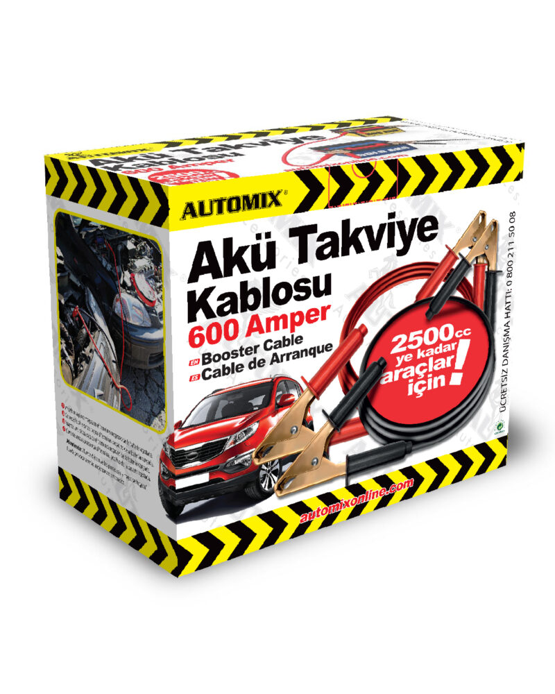aku-takviye-kablosu - AUTOMİX Akü Takviye Kablosu 600 Amper