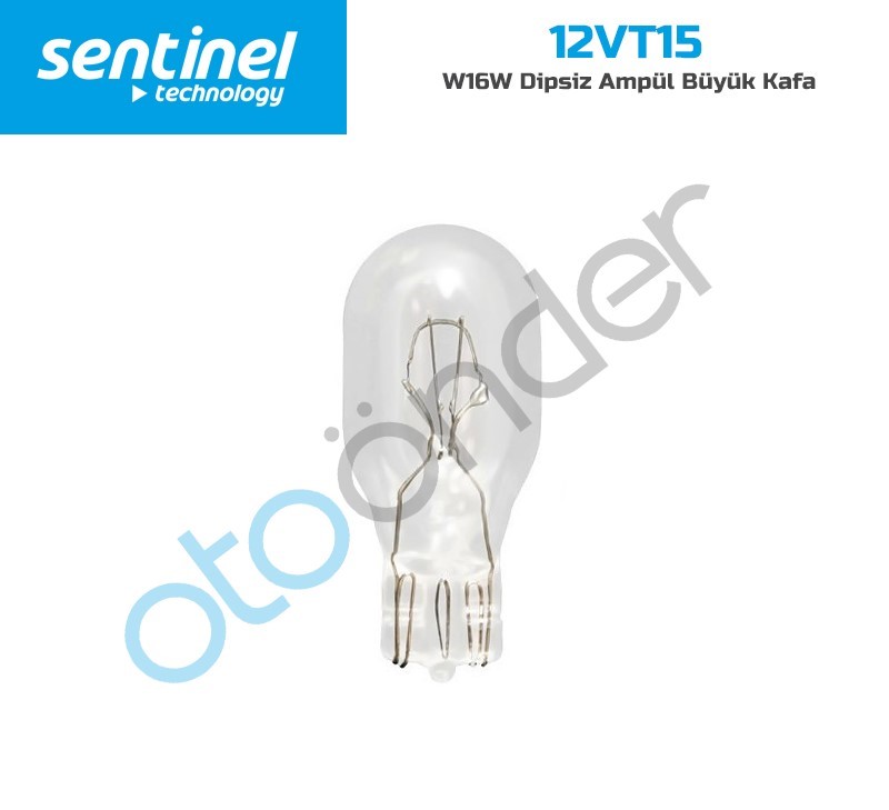 araç ampulü - Sentinel W16W Dipsiz Ampül Büyük Kafa / 1 Adet