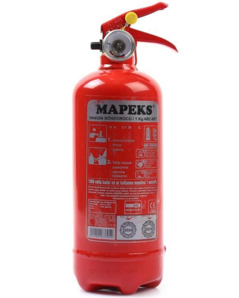 yangin-tupu - Mapeks 1 KG Yangın Söndürücü Oto Muayene Uyumlu Araç Yangın Tüpü