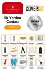 trafik-seti - Trafik ve İlk Yardım Seti - Muayene Uyumlu 1 KG Araç Yangın Tüpü - 2 Adet Reflektör - Silver Pack