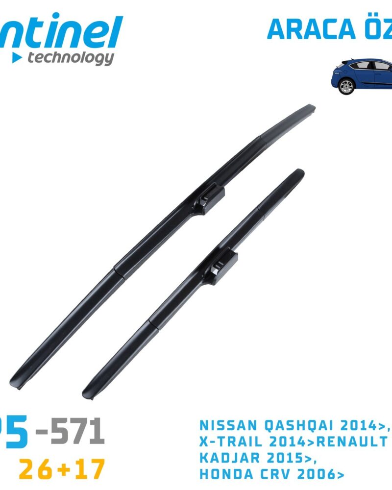 araç sileceği - Sentinel ÖN Silecek Takım / NISSAN QASHQAI 2014, X-TRAIL 2014RENAULT KADJAR 2015, HONDA CRV 2006 / 650mm 430mm