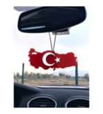 direksiyon kılıfı - Ayna Süsü TÜRK Bayrak Pleksi / 11,5 Cm