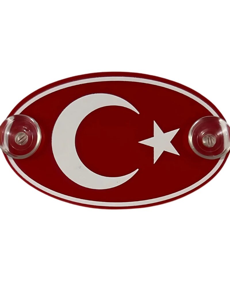 direksiyon kılıfı - TÜRK BAYARAĞI Araç Cam Süsü Pleksi Vantuzlu Oto Arma Oval / 14 Cm