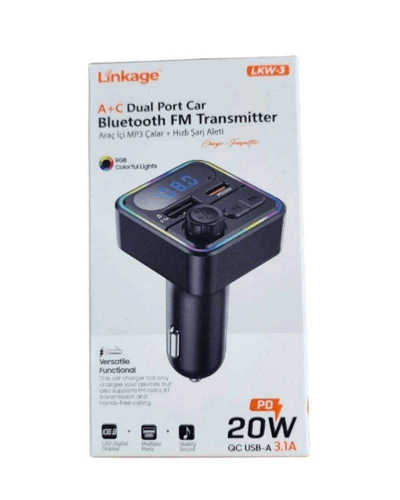 bluetooth-aux-fm-transmitter - Linkage Araba Şarj Cihazı, Kablosuz FM Verici, 2 USB Portu Transmitter
