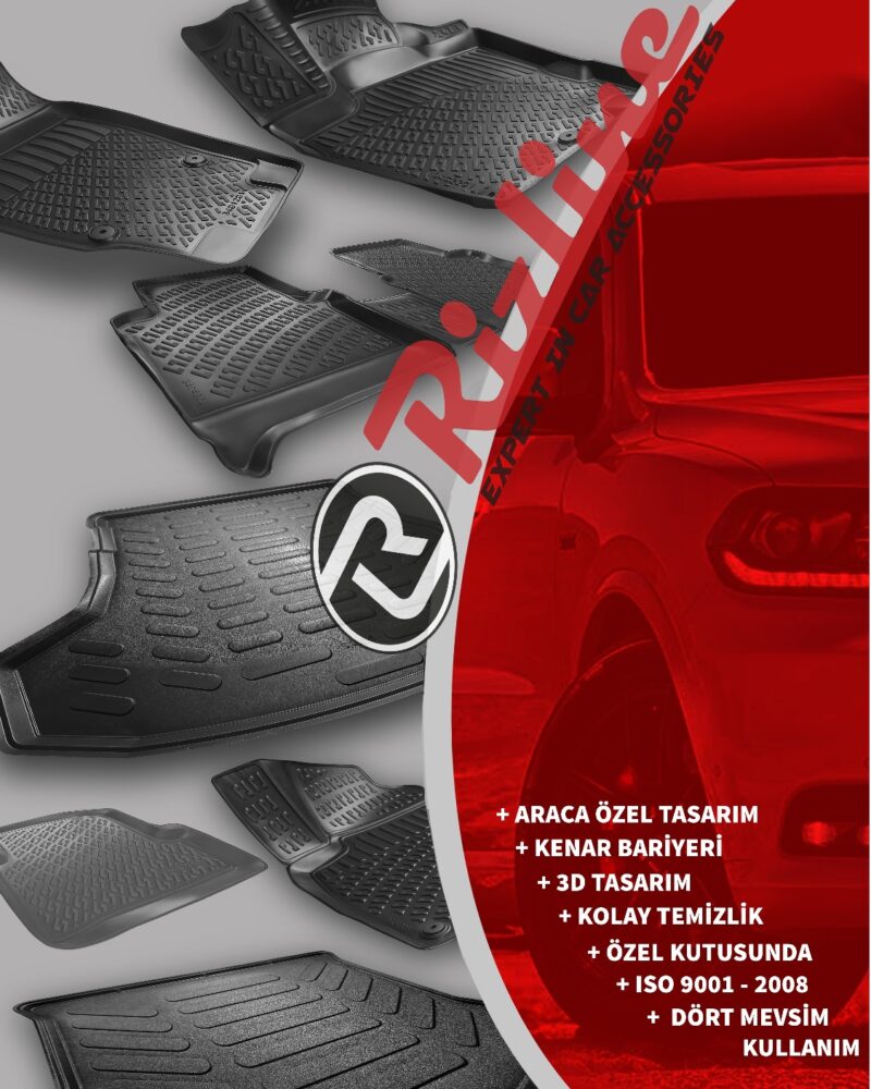 oto paspas - Rizline Audi A7 2010-2018 / 3D Tam Uyumlu Havuzlu Paspas