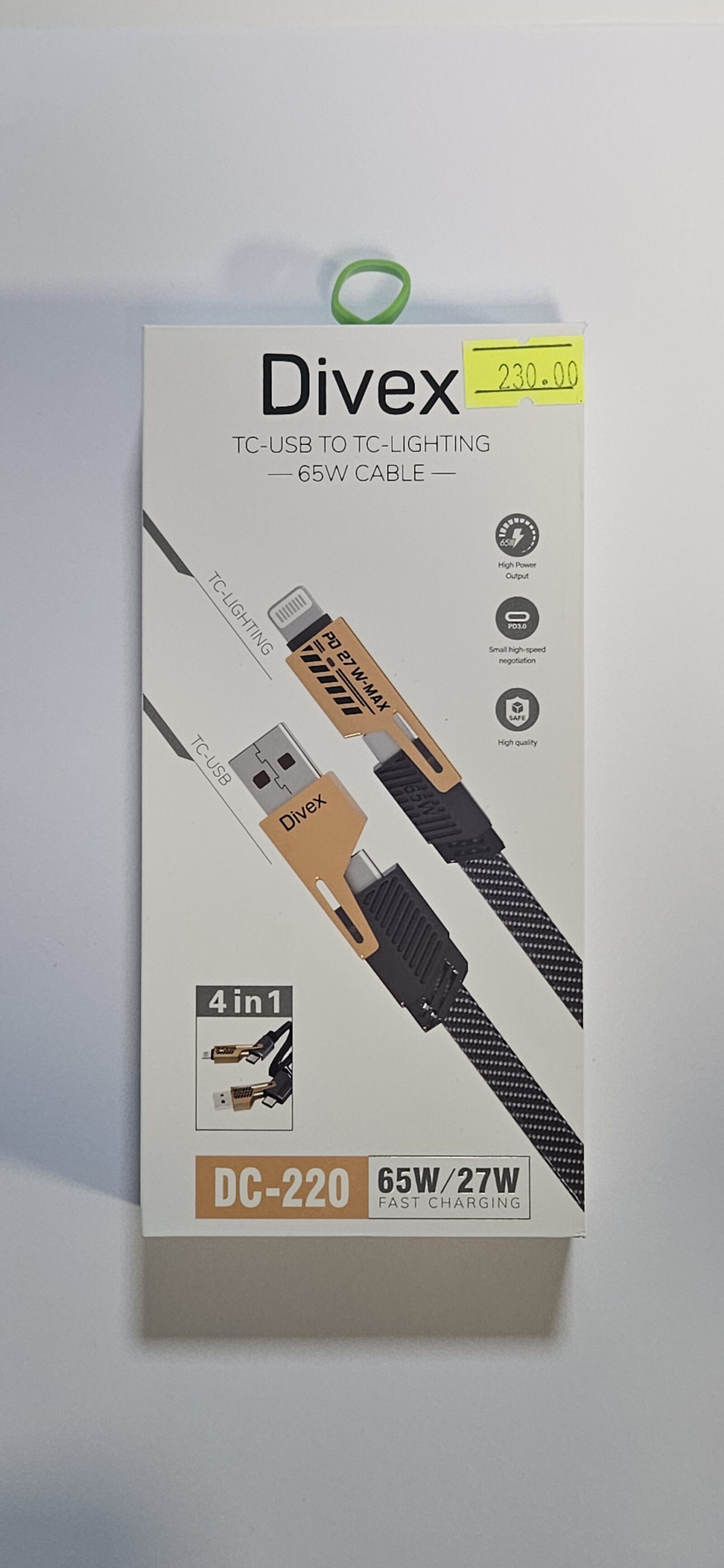direksiyon kılıfı - Divex TC-USB to TC-Lightning 65W 4in1 Şarj Kablosu